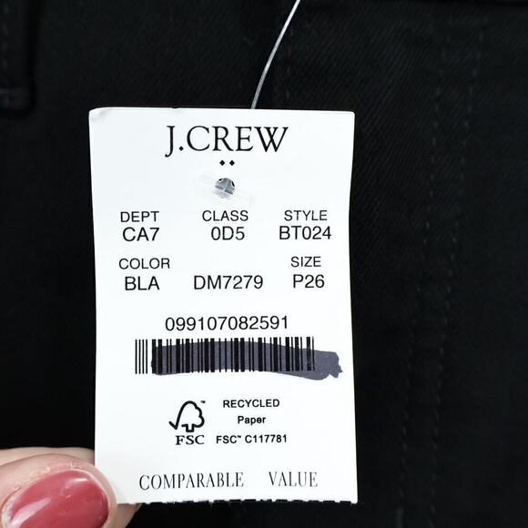 J. Crew Petite Essential Straight Jean All-day Stretch Black Size 26 Petite NWT - Picture 4 of 7